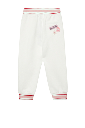 Jersey Jogging Pants with Floral Patch